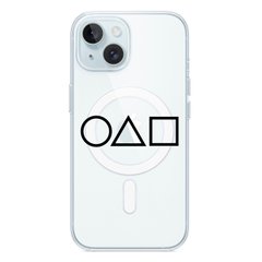 Чехол прозрачный Print SQUID GAME with MagSafe для iPhone 15 Game