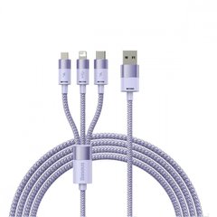 Кабель Baseus StarSpeed One-for-three Fast Charging USB (Micro USB+Lightning+Type-C) 3.5A (1.2m) Purple купити