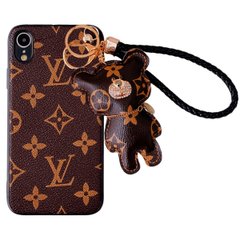 Чехол ЛВ Leather c брелком для iPhone XR Brown купить
