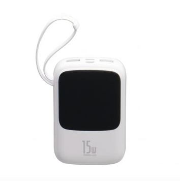 Портативна Батарея Baseus Q Pow Digital Display 15W 10000mAh White - ash-mobile.com.ua - фото 1