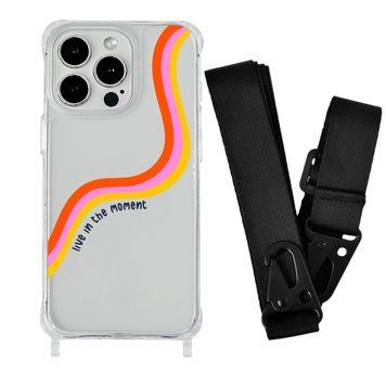 Чохол прозорий з ремінцем Print Mood swings для iPhone 11 PRO MAX Live in the moment/Black - ash-mobile.com.ua - фото 1