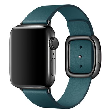 Ремінець Modern Buckle Leather для Apple Watch 38mm | 40mm | 41mm Forest Green/Black - ash-mobile.com.ua - фото 1