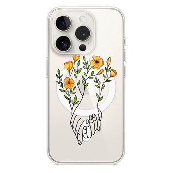 Чохол прозорий Print Leaves with MagSafe для iPhone 11 PRO Hands Flower - ash-mobile.com.ua - фото 1
