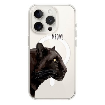 Чехол прозрачный Print Meow with MagSafe для iPhone 11 PRO MAX Pantera Black - ash-mobile.com.ua - фото 1