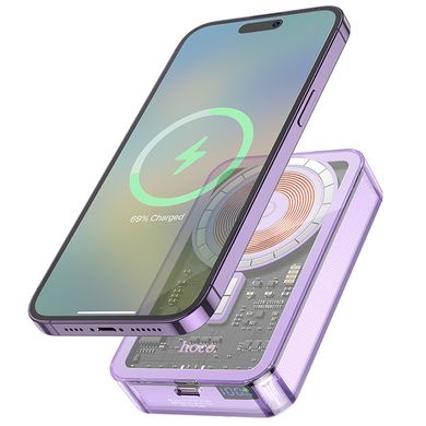 Портативна Батарея Hoco Q14A Ice Crystal 20W MagSafe 10000mAh Purple - ash-mobile.com.ua - фото 1