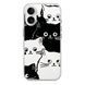 Чохол прозорий Print Animals with MagSafe для iPhone 17 Cats Black/White