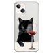 Чехол прозрачный Print Mood swings для iPhone 13 Cat Wine - ash-mobile.com.ua - фото 1