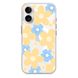 Чехол прозрачный Print Flower Color with MagSafe для iPhone 16 Plus Yellow