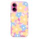 Чехол прозрачный Print Flower Color with MagSafe для iPhone 16 Plus Yellow