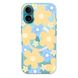 Чехол прозрачный Print Flower Color with MagSafe для iPhone 16 Plus Yellow