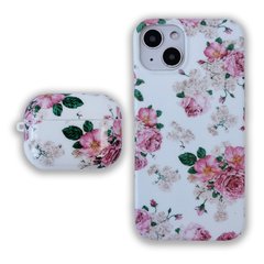 Комплект Beautiful Flowers для iPhone 13 + Чохол для AirPods PRO Ніжні троянди