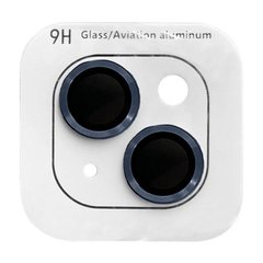 Защитное стекло Metal Classic на камеру для iPhone 15 | 15 Plus Dark Blue
