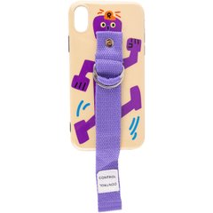 Чохол Funny Holder Case для iPhone XS MAX Biege/Purple купити