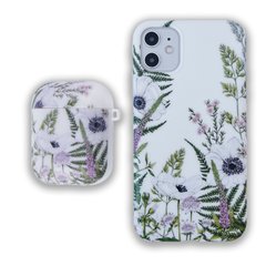 Комплект Beautiful Flowers для iPhone 12 + Чохол для AirPods 1|2 Лаванда