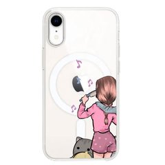 Чехол прозрачный Print Home Girls with MagSafe для iPhone XR Pink купить
