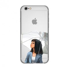 Чехол прозрачный Print AUTUMN для iPhone 6 Plus | 6s Plus Girl White Umbrella купить
