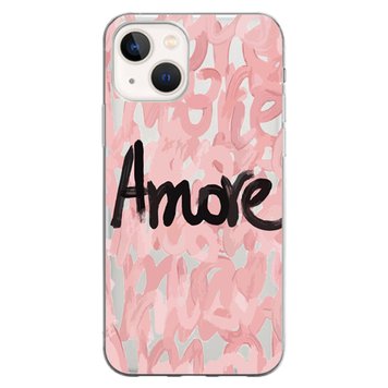 Чехол прозрачный Print Amore для iPhone 13 MINI Pink - ash-mobile.com.ua - фото 1