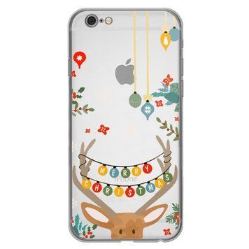 Чохол прозорий Print NEW YEAR для iPhone 6 Plus | 6s Plus Deer antlers - ash-mobile.com.ua - фото 1