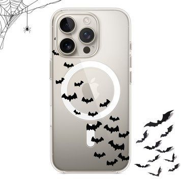 Чохол прозорий Print Halloween with MagSafe для iPhone 17 PRO Flittermouse