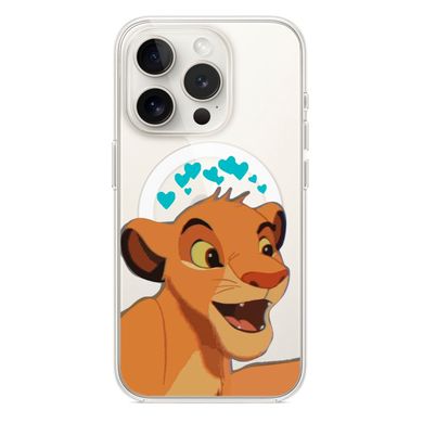 Чехол прозрачный Print Lion King with MagSafe для iPhone 11 PRO MAX Simba Love Blue - ash-mobile.com.ua - фото 1