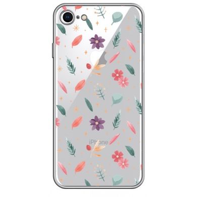 Чохол прозорий Print для iPhone 7 | 8 | SE 2 | SE 3 Flower Purple купити