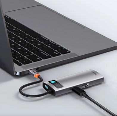 Переходник для MacBook USB-C хаб Baseus Metal Gleam Series Multifunctional 5 в 1 Gray купить