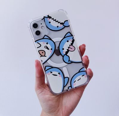 Чохол прозорий Print Shark with MagSafe для iPhone X | XS Shark More купити