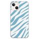 Чохол прозорий Print Animal Blue для iPhone 13 Zebra
