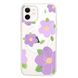 Чехол прозрачный Print Flower Color with MagSafe для iPhone 12 MINI Purple купить