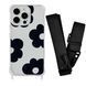 Чехол прозрачный с ремешком Print Flower Color для iPhone 11 PRO MAX Black/Black