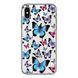 Чохол прозорий Print Butterfly для iPhone X | XS Blue/Pink