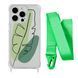 Чохол прозорий з ремінцем Print Leaves для iPhone 7 Plus | 8 Plus Green/Lime Green