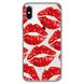 Чехол прозрачный Print Love Kiss для iPhone XS MAX Lips купить