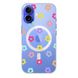 Чехол прозрачный Print Flower Color with MagSafe для iPhone 16 Plus Flower rainbow