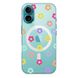 Чехол прозрачный Print Flower Color with MagSafe для iPhone 16 Plus Flower rainbow