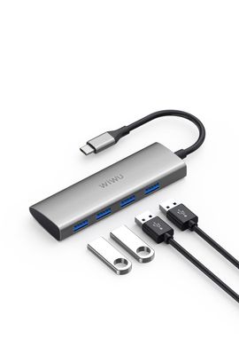 Переходник для Macbook USB-C хаб WIWU Alpha 4 in 1 А440 Silver купить