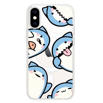 Чехол прозрачный Print Shark with MagSafe для iPhone X | XS Shark More - ash-mobile.com.ua - фото 1