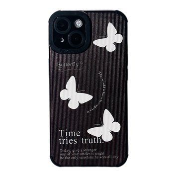 Чохол Ribbed Case для iPhone 15 Butterfly Time Black - ash-mobile.com.ua - фото 1