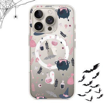Чехол прозрачный Print Halloween with MagSafe для iPhone 17 PRO Potion Pink