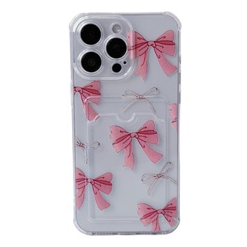 Чохол прозорий з кишенею ASH PRINT для iPhone 14 PRO MAX Bow Pink - ash-mobile.com.ua - фото 1