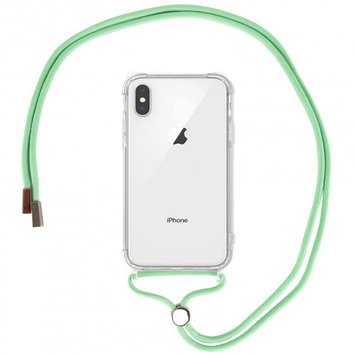 Чохол Crossbody Transparent на шнурку для iPhone X | XS Green - ash-mobile.com.ua - фото 1