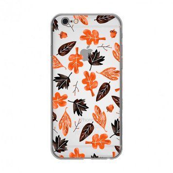 Чохол прозорий Print AUTUMN для iPhone 6 Plus | 6s Plus Leaves Orange - ash-mobile.com.ua - фото 1
