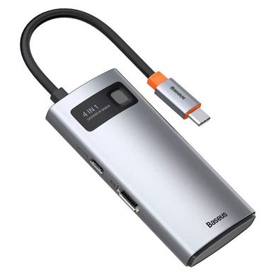 Переходник для MacBook USB-C хаб Baseus Metal Gleam Series Multifunctional 4 в 1 Gray купить