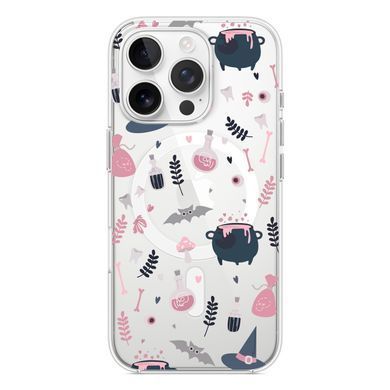 Чехол прозрачный Print Halloween with MagSafe для iPhone 17 PRO Potion Pink