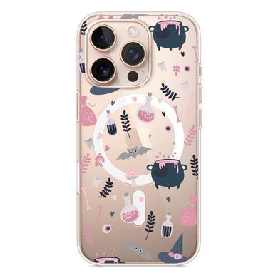 Чехол прозрачный Print Halloween with MagSafe для iPhone 17 PRO Potion Pink