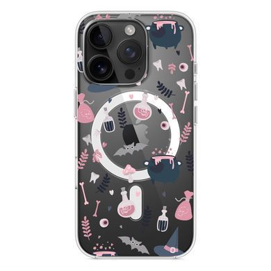 Чехол прозрачный Print Halloween with MagSafe для iPhone 17 PRO Potion Pink