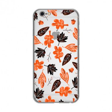 Чохол прозорий Print AUTUMN для iPhone 6 Plus | 6s Plus Leaves Orange купити