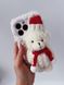 Чехол 3D Bear Plush Case для iPhone 15 PRO White