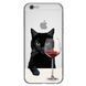 Чохол прозорий Print Mood swings для iPhone 6 Plus | 6s Plus Cat Wine - ash-mobile.com.ua - фото 1
