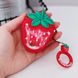 Чехол 3D для AirPods 1 | 2 Strawberry с блестками